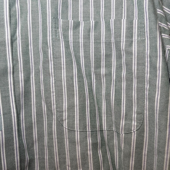 Lands End Supima Long Sleeve Size 16 1/2 Green Button Up - Picture 4 of 5